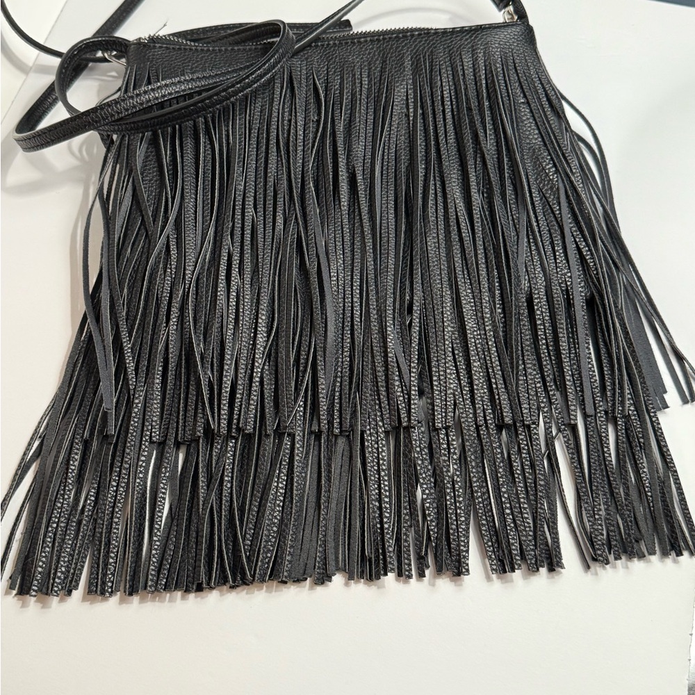 Carlos by Carlos Santana Black Fringe Crossbody Bag